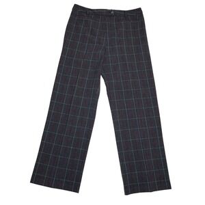 Sag Harbor Estilo Pants 12 Black with subtle Red Plaid design